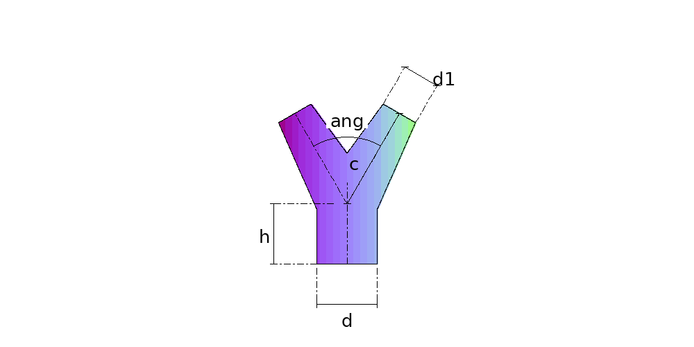 Desenho de cotas do Calça Cônica: as medidas que o cálculo pede, indicadas na peça